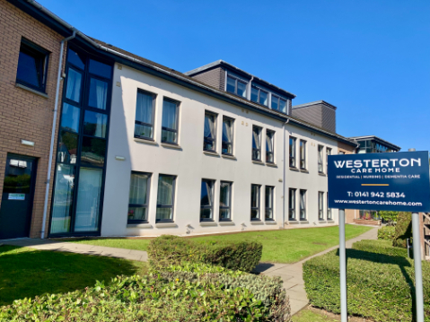 Exterior view of Westerton Care Home in Glasgow