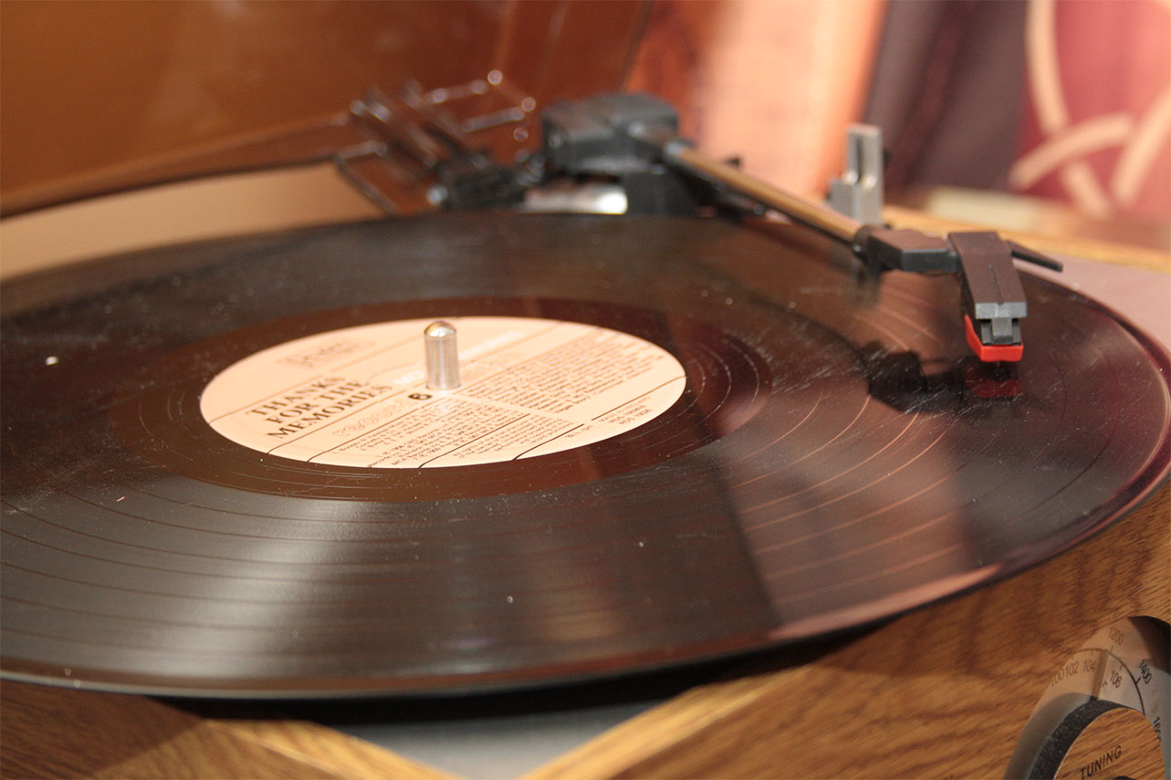 a vinyl record on a turntable