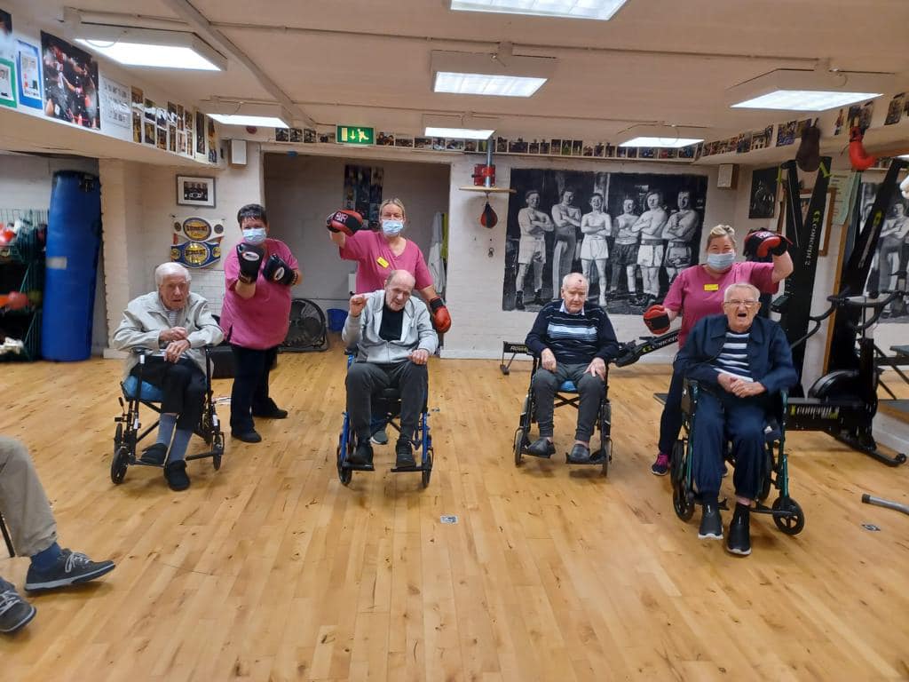 Residents Boxing at Local Boxing Studio