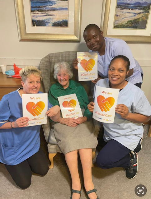 Resident & Staff For Glad to Care Week