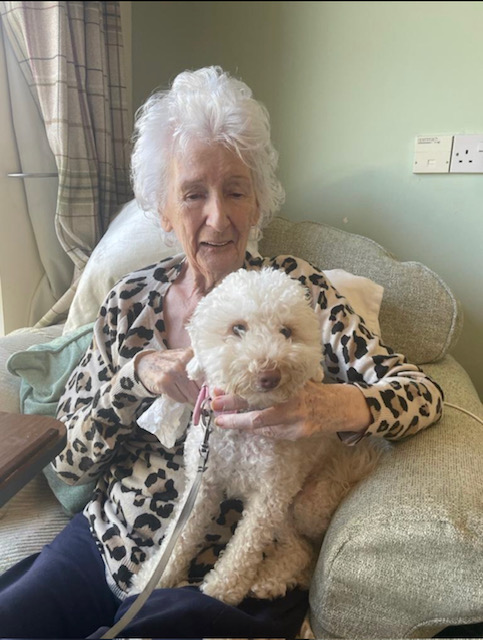 Resident with Tilly the Dog