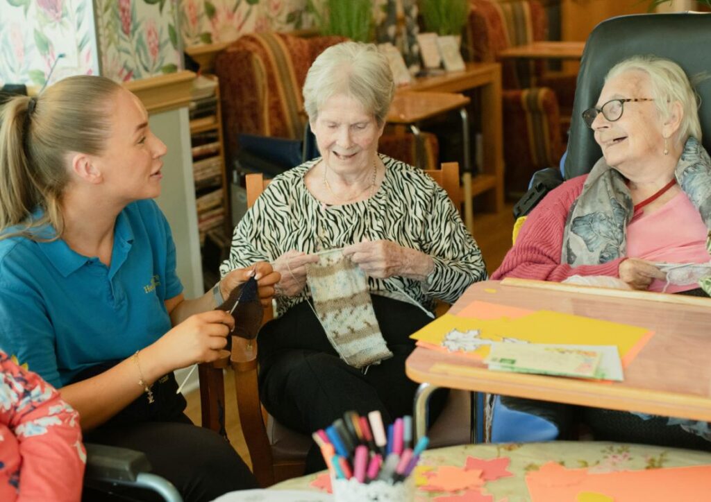 care home knitting activity